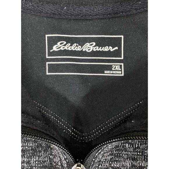 Eddie Bauer Mens Sweater Size 2XL Heathered Charcoal Grey 1/4 Zip - Picture 3 of 7
